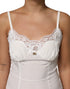 Dolce & Gabbana White Lace DG Logo Silk Dress Sleepwear