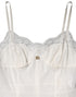 Dolce & Gabbana White Lace DG Logo Silk Dress Sleepwear