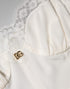 Dolce & Gabbana White Lace DG Logo Silk Dress Sleepwear