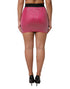 Dolce & Gabbana Pink Rhinestone Embellished Logo Mini Skirt