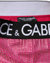 Dolce & Gabbana Pink Rhinestone Embellished Logo Mini Skirt