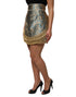 Dolce & Gabbana Blue Floral Jacquard Tasseled Mini Skirt