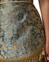 Dolce & Gabbana Blue Floral Jacquard Tasseled Mini Skirt