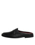 Dolce & Gabbana Black Calfskin Leather Slip On Loafers Shoes