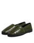 Dolce & Gabbana Green Exotic Leather Espadrilles Slip On Shoes