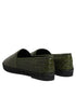 Dolce & Gabbana Green Exotic Leather Espadrilles Slip On Shoes