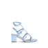 Valentino Garavani Rockstud Sandals Light Blue Calf Leather Block Heel Gladiator - Women’s