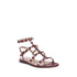 Valentino Garavani Rockstud Flat Sandals Shoes in Red Leather – Women’s