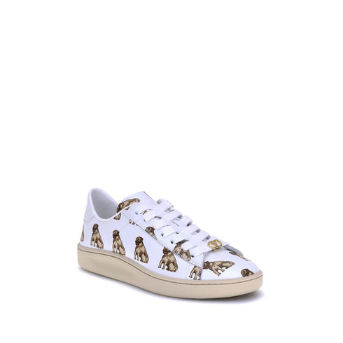 Valentino Garavani Royco Dog Print Sneakers – White Leather Shoes