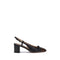 Valentino Garavani Valet Du Roi Black Brown Slingback Pumps – Block Heel Leather Shoes