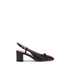 Valentino Garavani Valet Du Roi Black Brown Slingback Pumps – Block Heel Leather Shoes