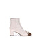 Valentino Garavani Valet Du Roi Bootie Ivory Off White with Brown Leather Women’s Ankle Boot