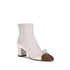 Valentino Garavani Valet Du Roi Bootie Ivory Off White with Brown Leather Women’s Ankle Boot