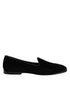 Dolce & Gabbana Black DG Crown Embroidery Loafers Slip On Shoes