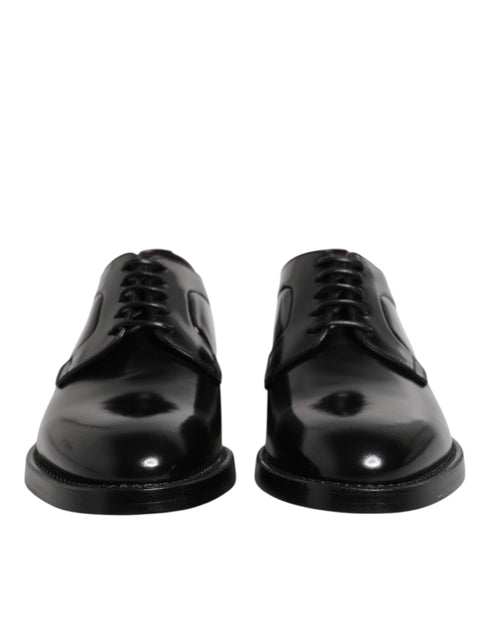 Dolce & Gabbana Black Calf Leather Lace Up Dress Derby Shoes
