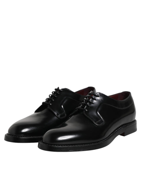Dolce & Gabbana Black Calf Leather Lace Up Dress Derby Shoes