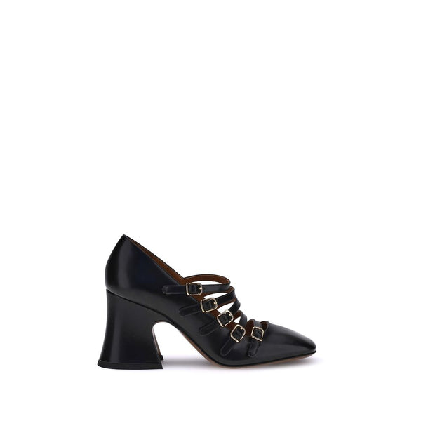 Chloé Janis Pumps Black Leather Women’s Designer Block Heel Shoes