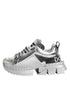 Dolce & Gabbana Super Queen Sneakers – Silver Leather Chunky Platform Shoes for Women