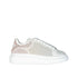 Alexander McQueen White Oversized Perforated Leather Sneakers Shoes - Women’s