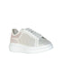 Alexander McQueen White Oversized Perforated Leather Sneakers Shoes - Women’s