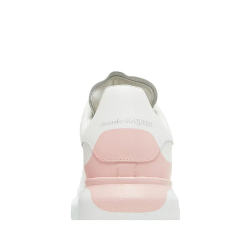 Alexander McQueen Oversized Sneakers Shoes – White and Pink Calf Leather Designer Shoes for Women