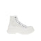 Alexander McQueen Tread Slick High-Top Sneakers – White Raffia with Rubber Sole for Women