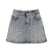 Balenciaga Logo Print Denim Skirt