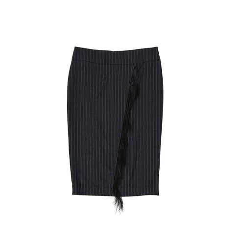 Brunello Cucinelli Wool Striped Skirt