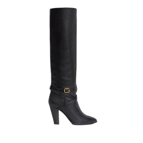Celine Wiltern Knee High Boots in Black Calf Leather – Women’s