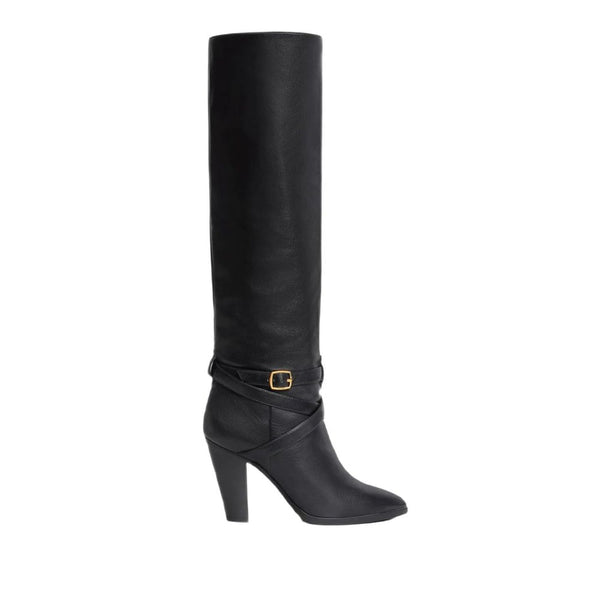 Celine Wiltern Knee High Boots in Black Calf Leather – Women’s