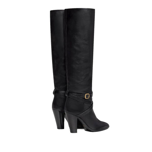 Celine Wiltern Knee High Boots in Black Calf Leather – Women’s