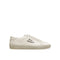 Saint Laurent Court Classic Low-Top Sneakers Shoes – White Canvas Leather Sneakers for Women
