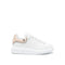 Alexander McQueen Oversized Sneakers Shoes – White Calf Leather Low-Top Shoes for Women
