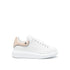 Alexander McQueen Oversized Sneakers Shoes – White Calf Leather Low-Top Shoes for Women