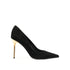 Balmain Suede Pumps Black Leather Women’s Pointed Toe High Heels