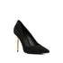 Balmain Suede Pumps Black Leather Women’s Pointed Toe High Heels