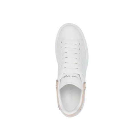 Alexander McQueen Oversized Sneakers Shoes – White Calf Leather Low-Top Shoes for Women