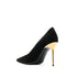 Balmain Suede Pumps Black Leather Women’s Pointed Toe High Heels