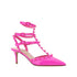 Valentino Garavani Rockstud Ankle-Strap Pointed-Toe Pumps in Pink Calf Leather for Women