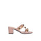 Valentino Garavani Roman Stud Sandals – Pink Leather Slip-On Block Heels for Women