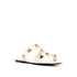 Valentino Garavani Women's White Roman Stud Flat Sandals in Calf Leather