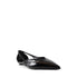Prada Brushed Leather Cut-Out Ballerina Flats Black Calfskin Shoes for Women