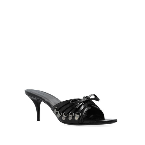 Balenciaga Cagole 70 Women's Sandals – Black Leather Stiletto Heels