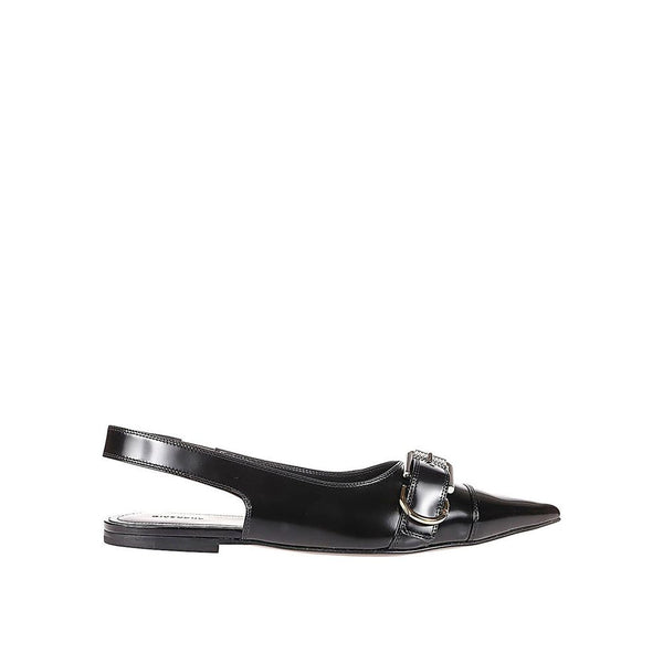 Givenchy Voyou Slingback Ballerina Flats Sandals – Black Calf Leather for Women