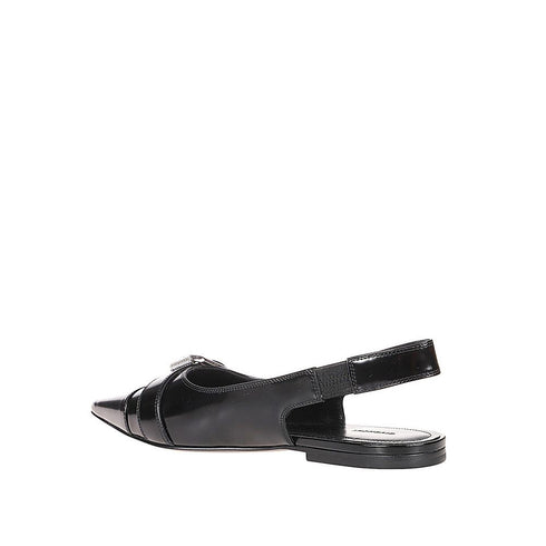 Givenchy Voyou Slingback Ballerina Flats Sandals – Black Calf Leather for Women