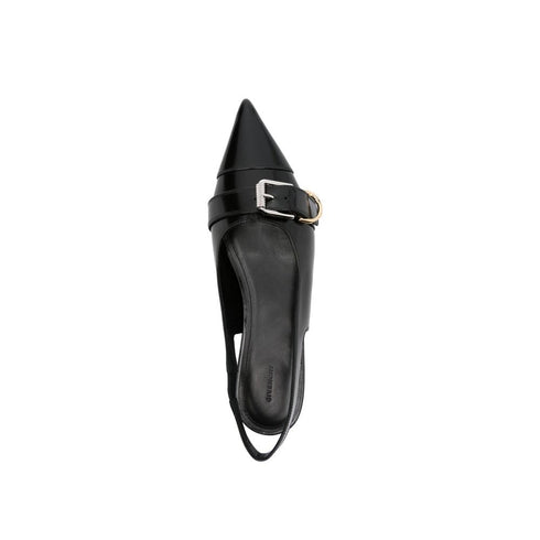 Givenchy Voyou Slingback Ballerina Flats Sandals – Black Calf Leather for Women