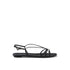 Prada Strappy Flat Sandals – Women's Black Calf Leather Open Toe Designer Shoes