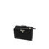 Prada Black Nylon and Leather French Wallet with Silver Logo for Women