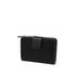 Prada Black Nylon and Leather French Wallet with Silver Logo for Women