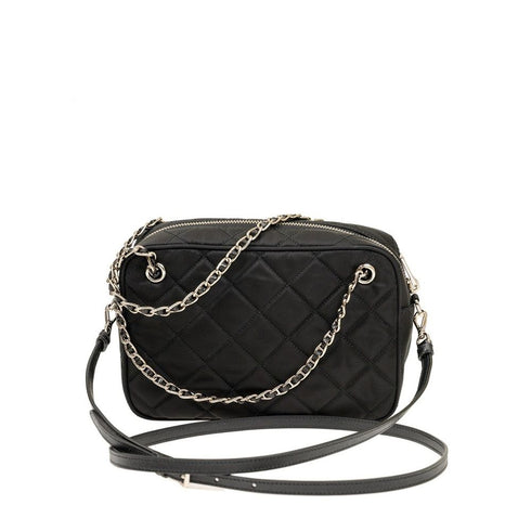 Prada Tessuto Impuntu Quilted Bandoliera Crossbody Bag in Black Nylon – Women